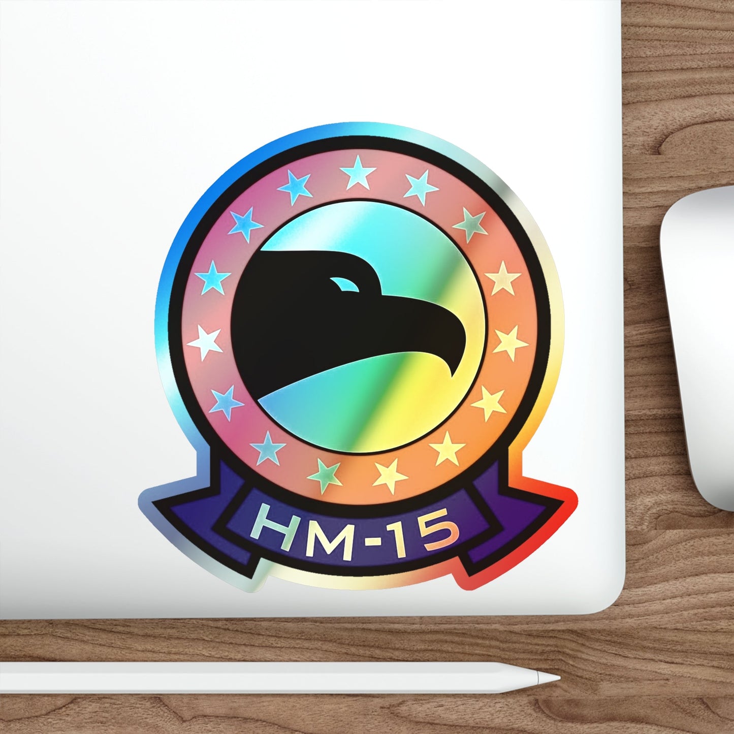 HM 15 Helicopter Mine Countermeasures Squadron 15 (U.S. Navy) Holographic STICKER Die-Cut Vinyl Decal-The Sticker Space