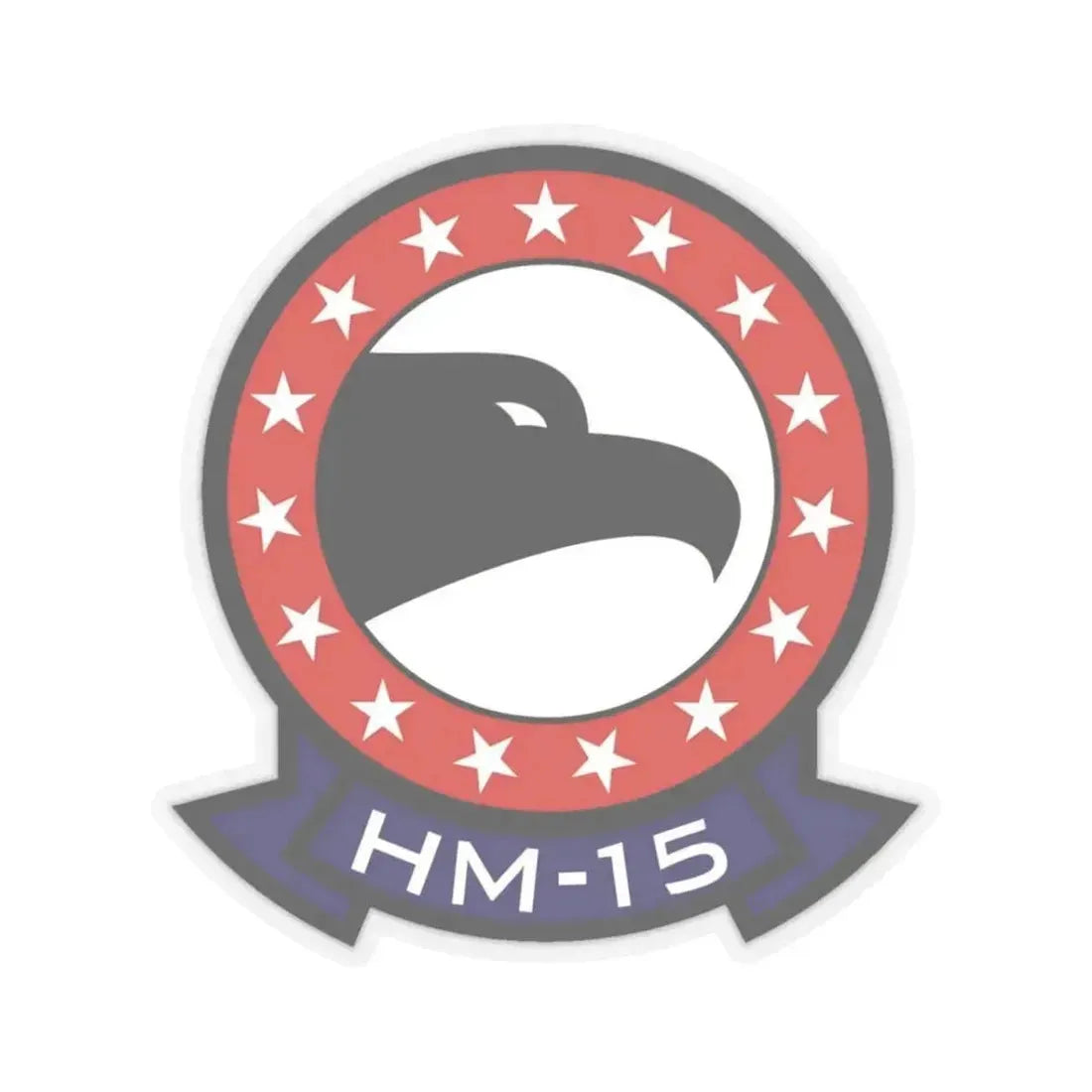 HM 15 Helicopter Mine Countermeasures Squadron 15 (U.S. Navy) STICKER Vinyl Kiss-Cut Decal 3 Inch Transparent - The Sticker Space