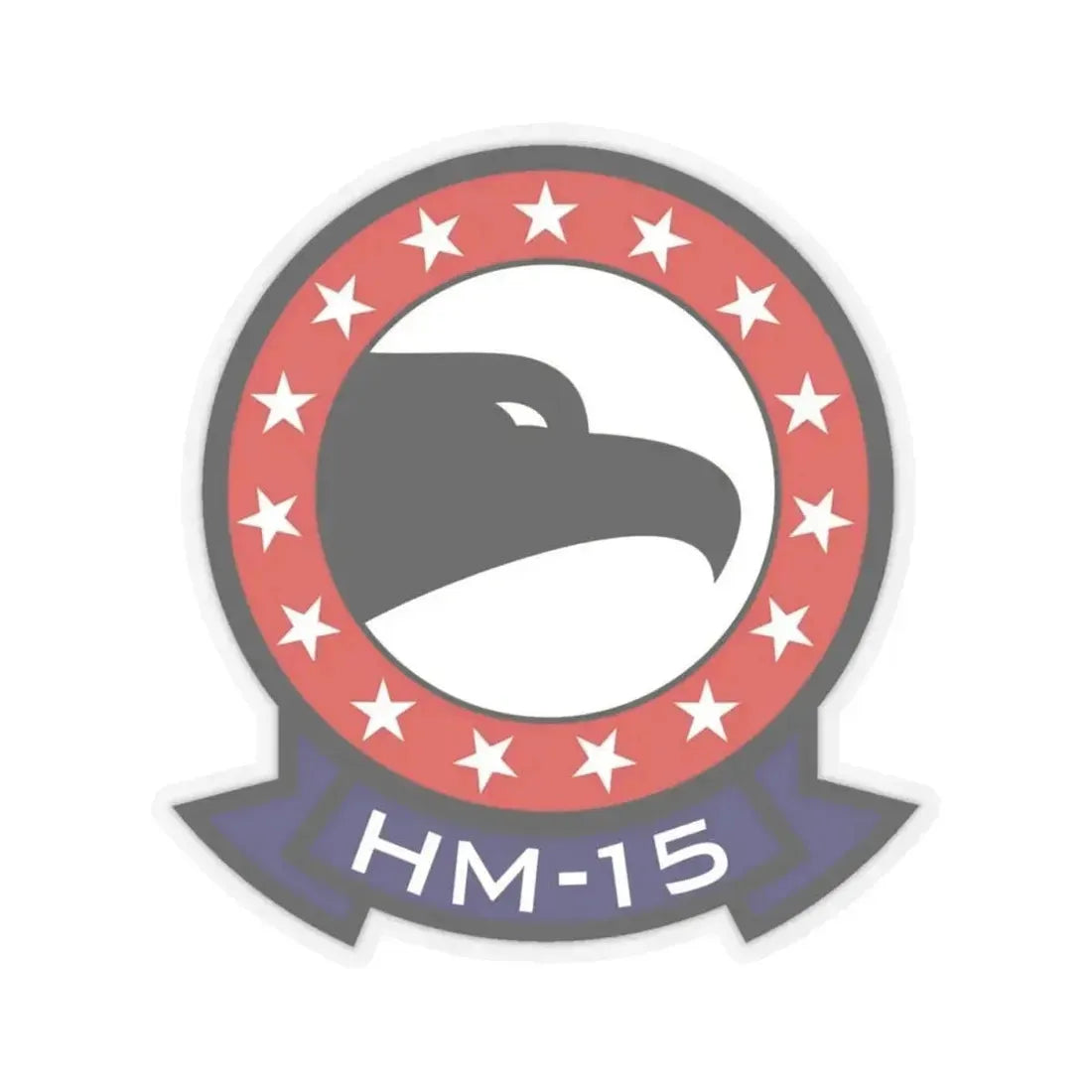 HM 15 Helicopter Mine Countermeasures Squadron 15 (U.S. Navy) STICKER Vinyl Kiss-Cut Decal 4 Inch Transparent - The Sticker Space