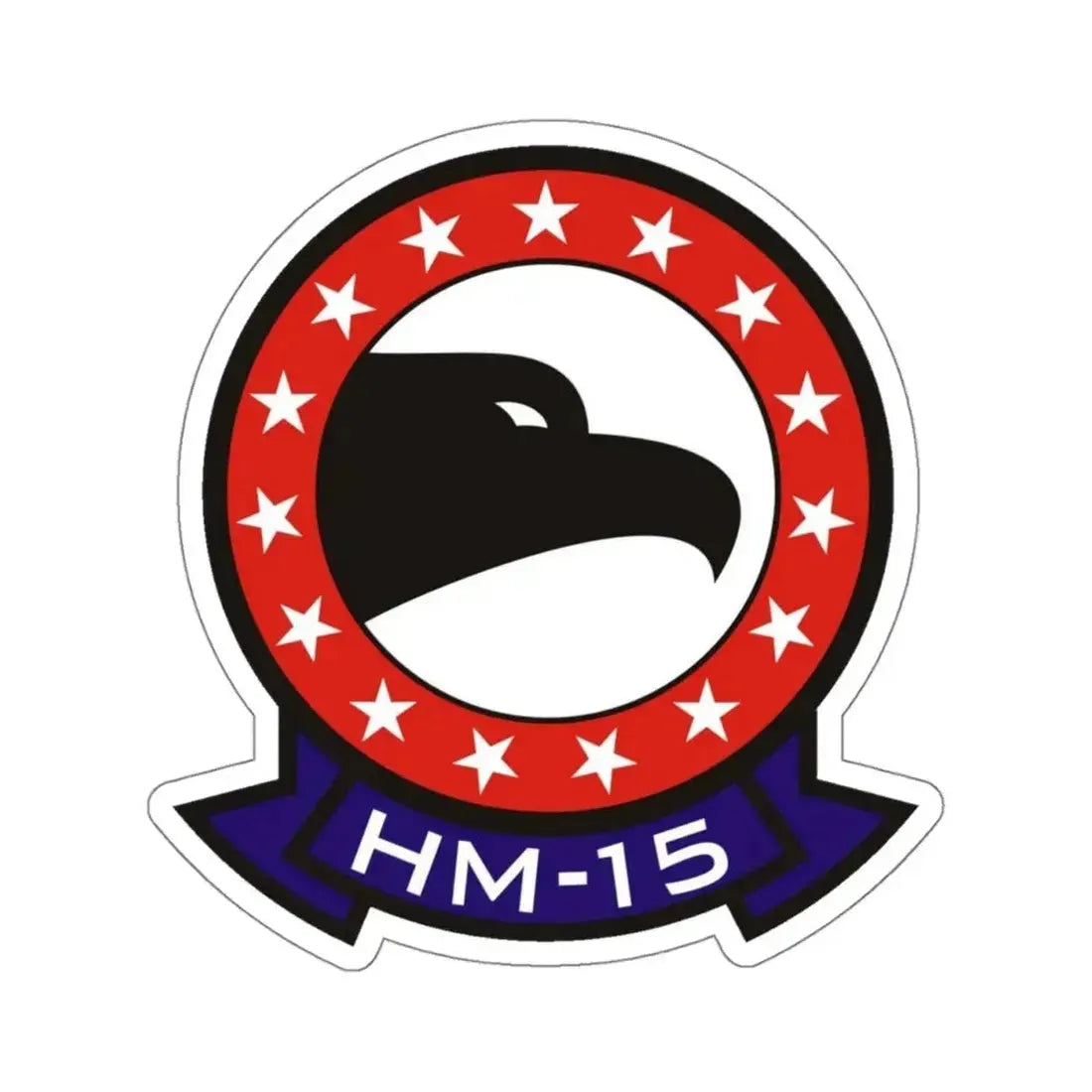 HM 15 Helicopter Mine Countermeasures Squadron 15 (U.S. Navy) STICKER Vinyl Kiss-Cut Decal 4 Inch White - The Sticker Space