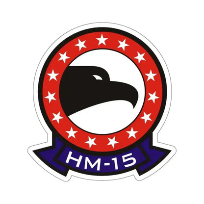 HM 15 Helicopter Mine Countermeasures Squadron 15 (U.S. Navy) STICKER Vinyl Kiss-Cut Decal 4 Inch White - The Sticker Space