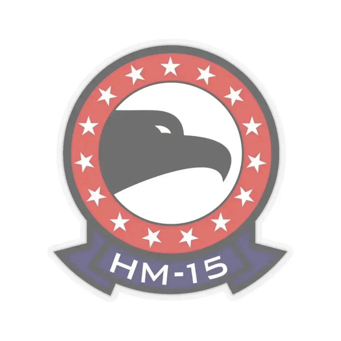HM 15 Helicopter Mine Countermeasures Squadron 15 (U.S. Navy) STICKER Vinyl Kiss-Cut Decal 6 Inch Transparent - The Sticker Space