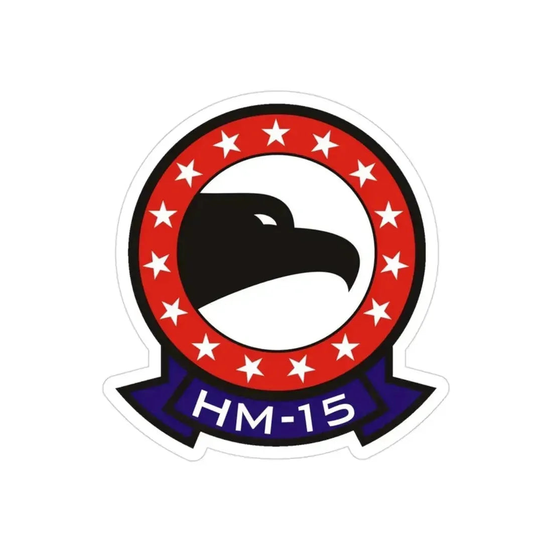 HM 15 Helicopter Mine Countermeasures Squadron 15 (U.S. Navy) Transparent STICKER Die-Cut Vinyl Decal 3 Inch Transparent - The Sticker Space