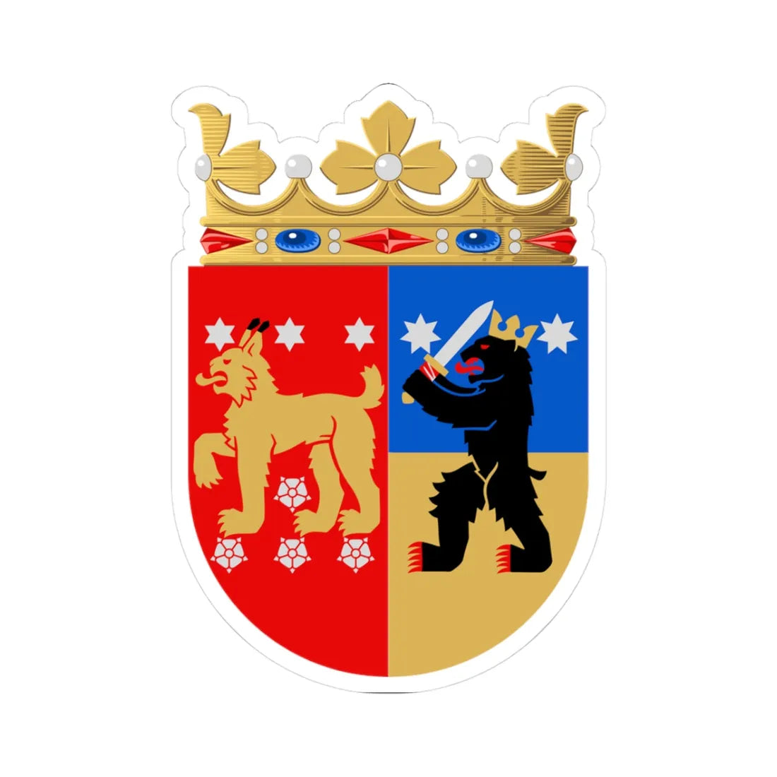 Hämeen lääni.vaakuna (Finland) (Coat of Arms) STICKER Vinyl Kiss-Cut Decal 3 Inch White - The Sticker Space