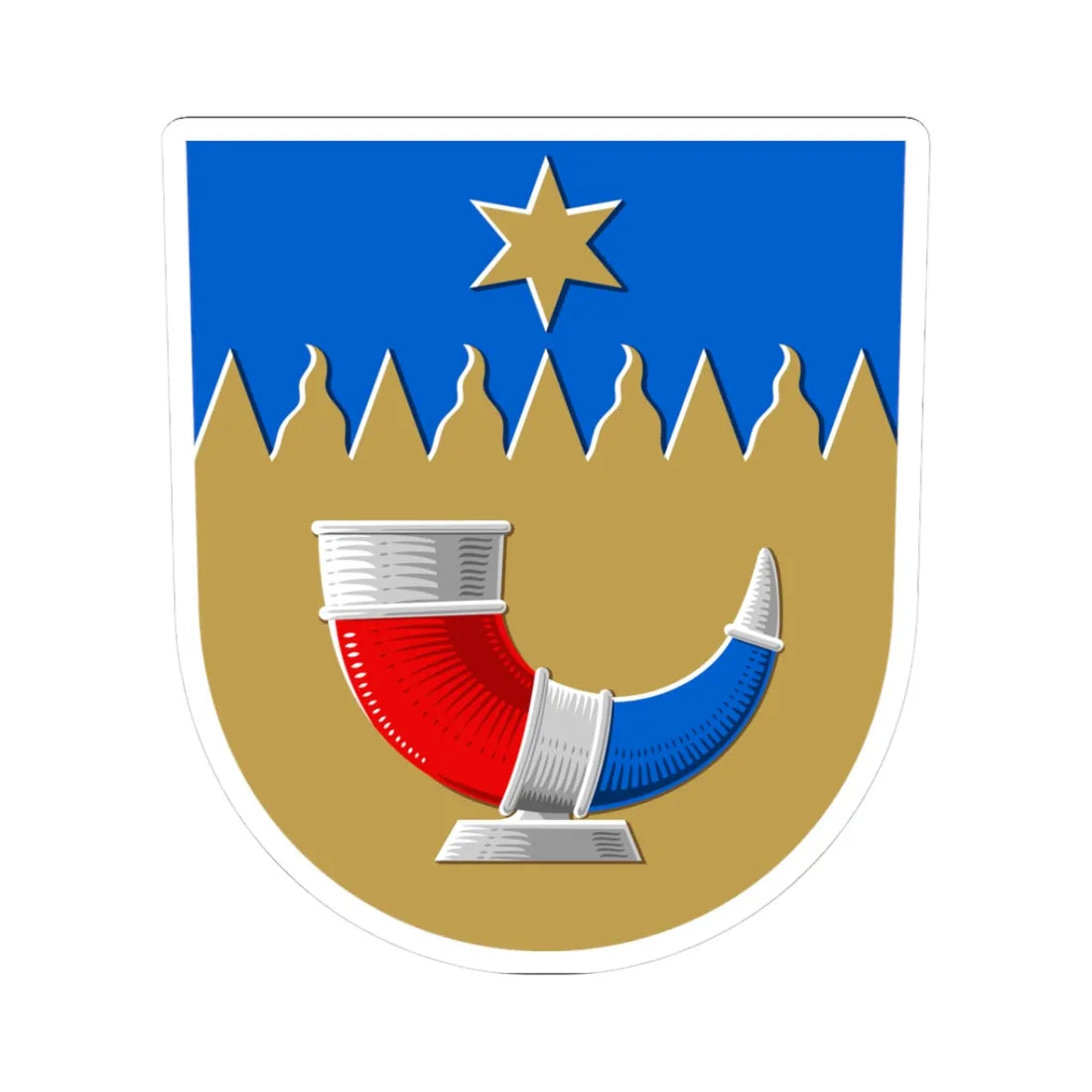 Hämeenkyrö.vaakuna (Finland) (Coat of Arms) STICKER Vinyl Kiss-Cut Decal 3 Inch White - The Sticker Space
