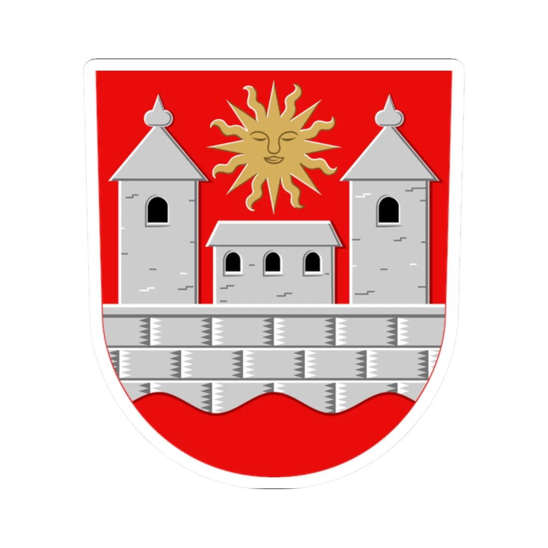 Hämeenlinna.vaakuna (Finland) (Coat of Arms) STICKER Vinyl Kiss-Cut Decal 2 Inch White - The Sticker Space