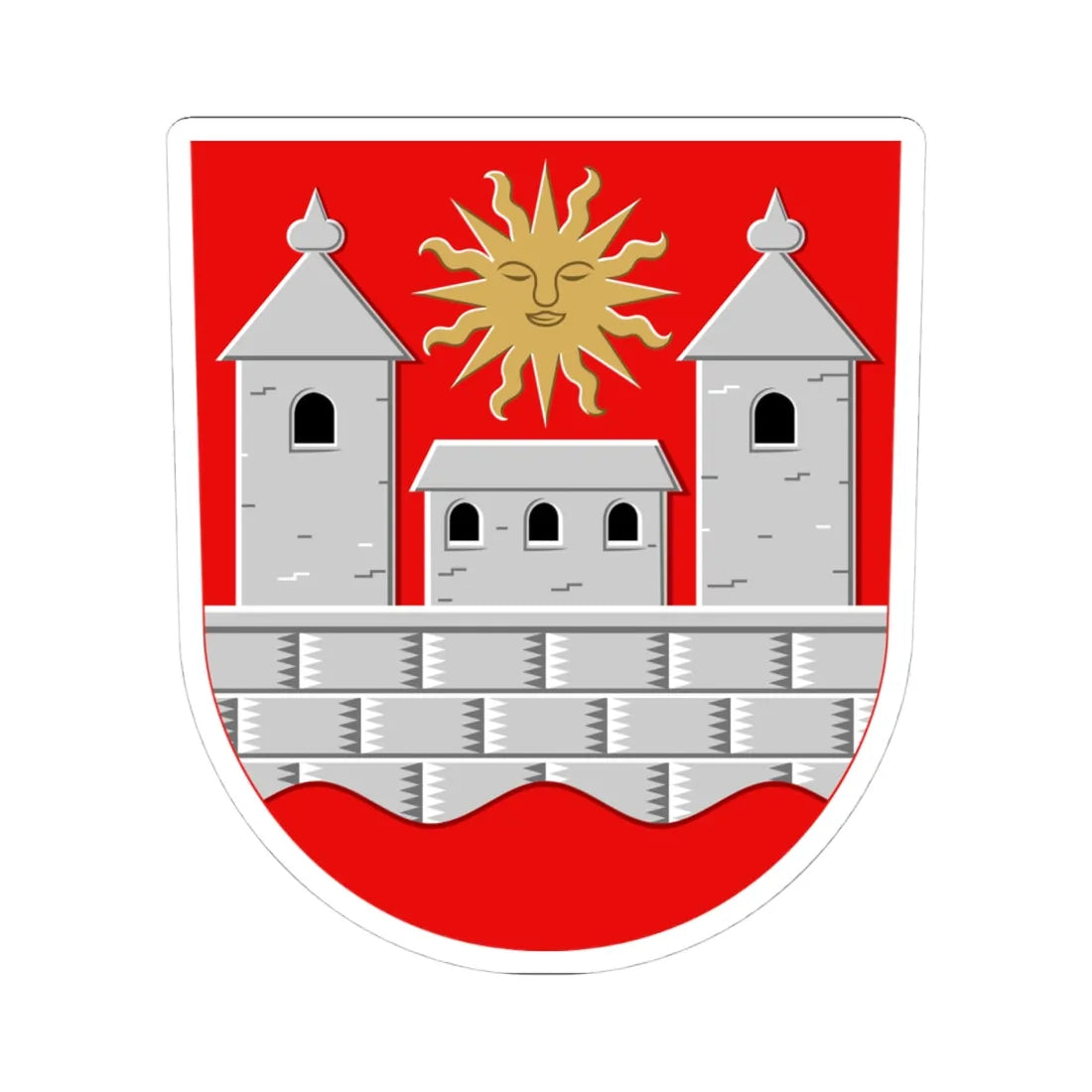 Hämeenlinna.vaakuna (Finland) (Coat of Arms) STICKER Vinyl Kiss-Cut Decal 4 Inch White - The Sticker Space