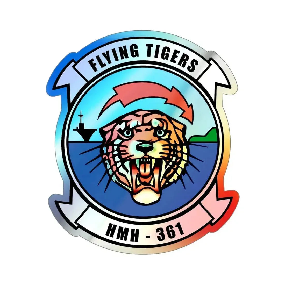 HMH 361 (USMC) Holographic STICKER Die-Cut Vinyl Decal 5 Inch Holographic - The Sticker Space