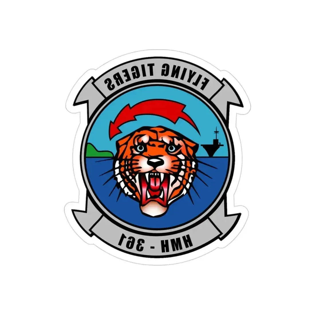 HMH 361 (USMC) REVERSE PRINT Transparent Die-Cut STICKER 3 Inch Die-Cut Transparent - The Sticker Space