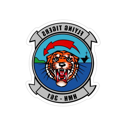 HMH 361 (USMC) REVERSE PRINT Transparent Die-Cut STICKER 6 Inch Die-Cut Transparent - The Sticker Space