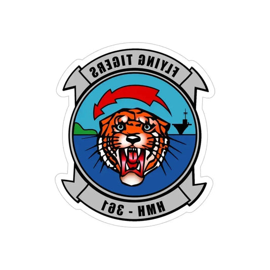 HMH 361 (USMC) REVERSE PRINT Transparent Die-Cut STICKER 6 Inch Die-Cut Transparent - The Sticker Space