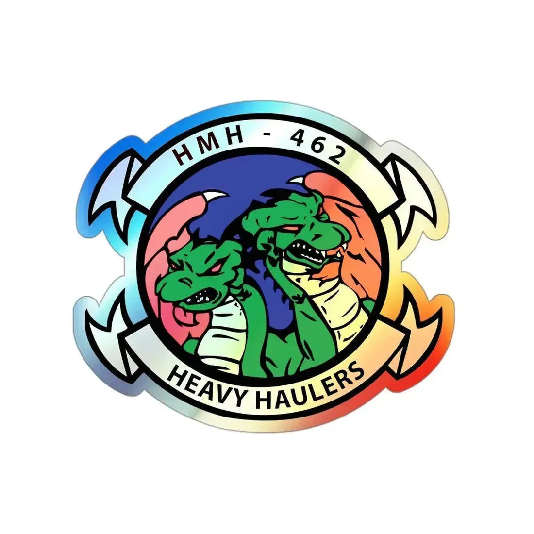 HMH 462 Heavy Haulers (USMC) Holographic STICKER Die-Cut Vinyl Decal 3 Inch Holographic - The Sticker Space
