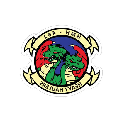HMH 462 Heavy Haulers (USMC) REVERSE PRINT Transparent Die-Cut STICKER 5 Inch Die-Cut Transparent - The Sticker Space