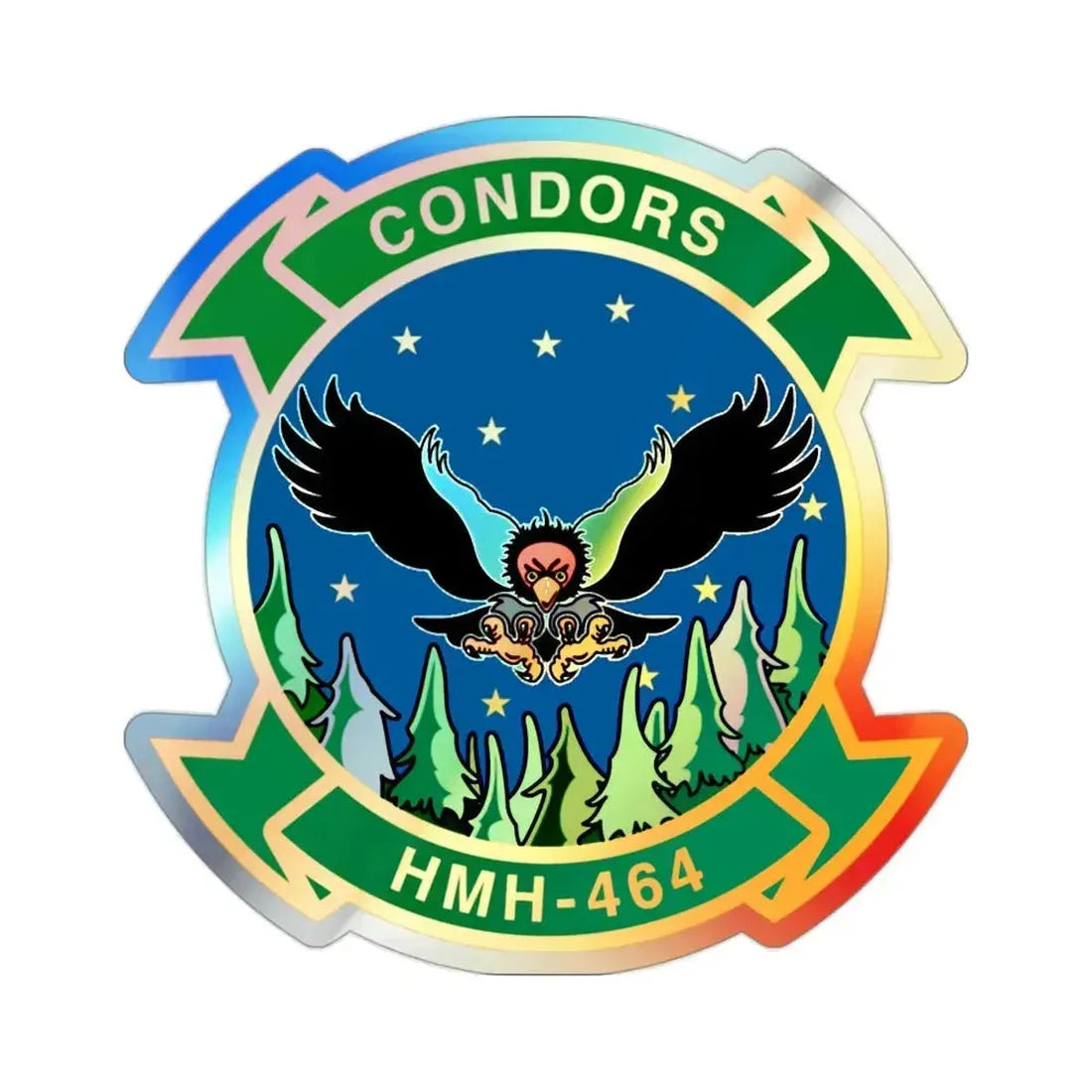 HMH 464 Condors (USMC) Holographic STICKER Die-Cut Vinyl Decal 2 Inch Holographic - The Sticker Space
