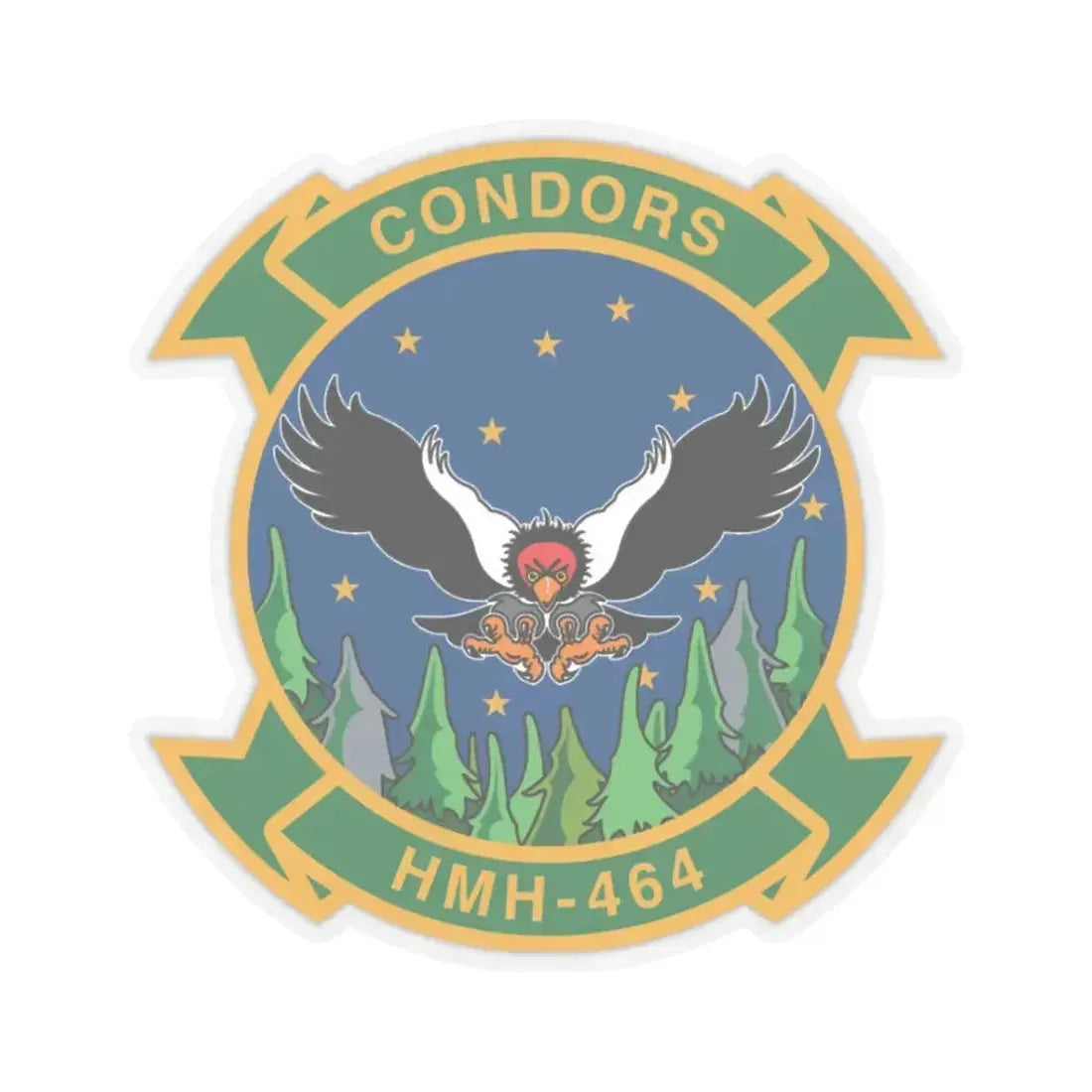 HMH 464 Condors (USMC) STICKER Vinyl Kiss-Cut Decal 3 Inch Transparent - The Sticker Space