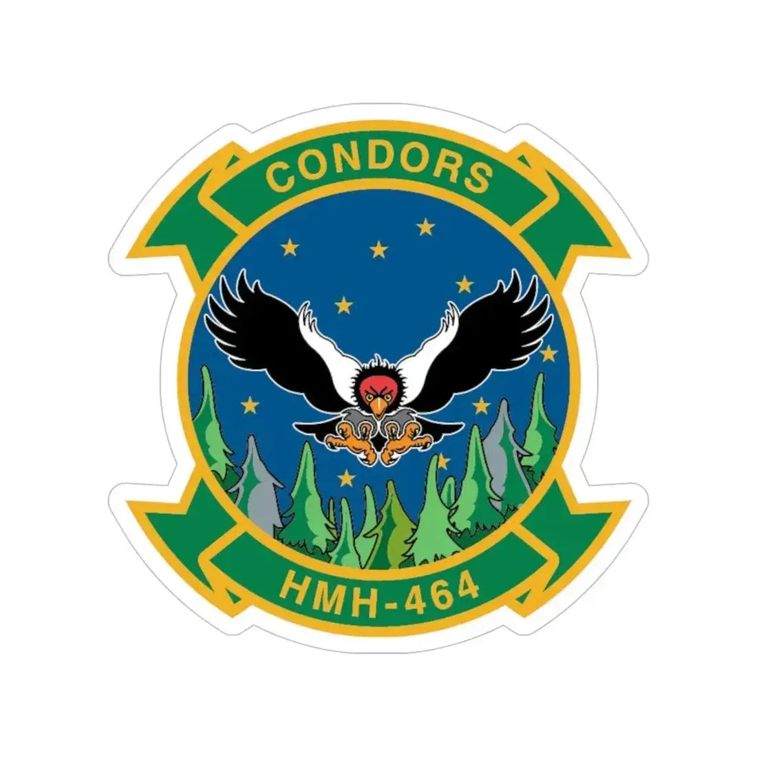 HMH 464 Condors (USMC) Transparent STICKER Die-Cut Vinyl Decal 6 Inch - The Sticker Space
