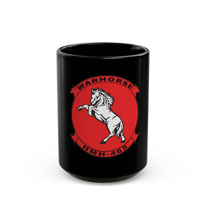 HMH 465 Warhorse (USMC) Black Coffee Mug-15oz-The Sticker Space