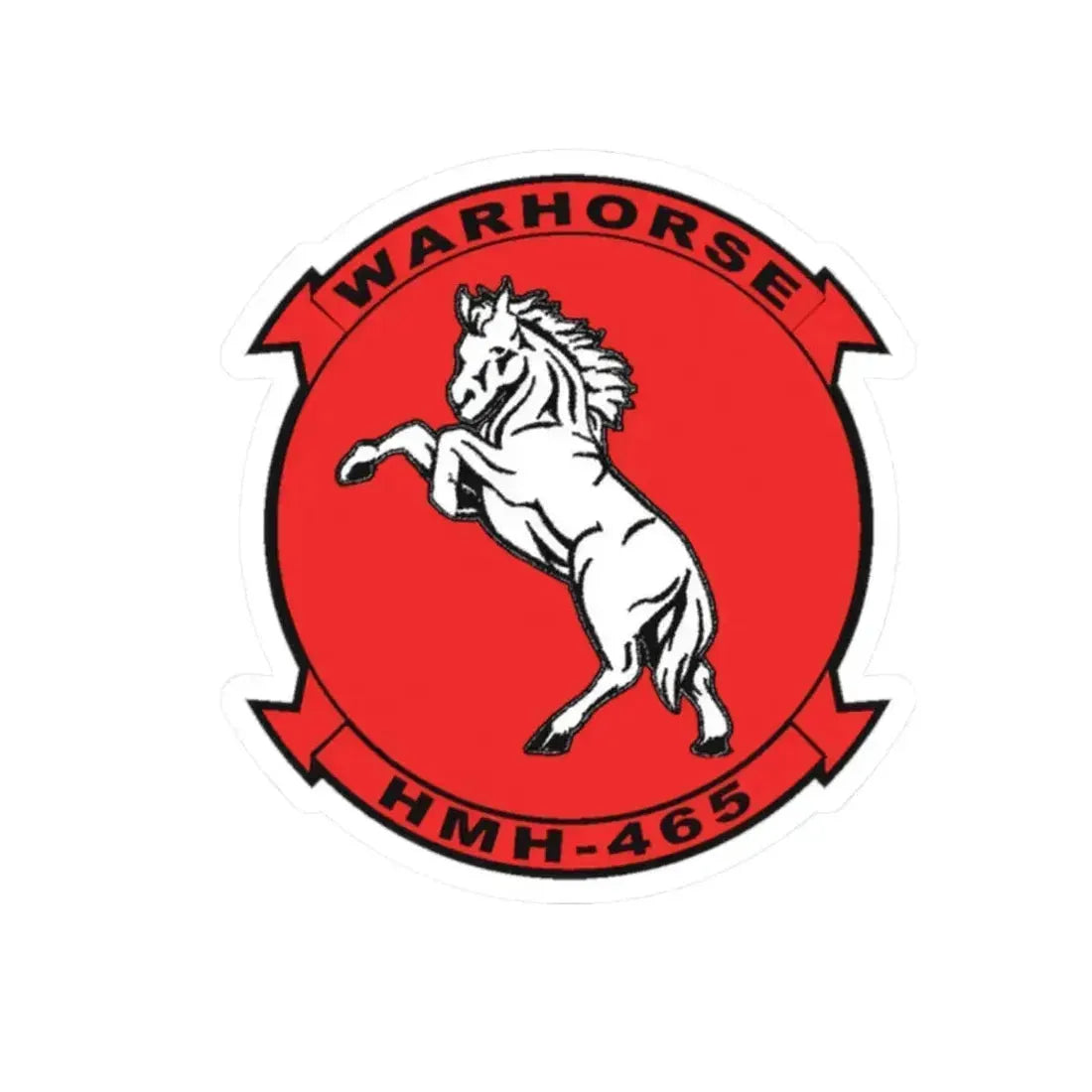 HMH 465 Warhorse (USMC) STICKER Vinyl Kiss-Cut Decal 2 Inch White - The Sticker Space