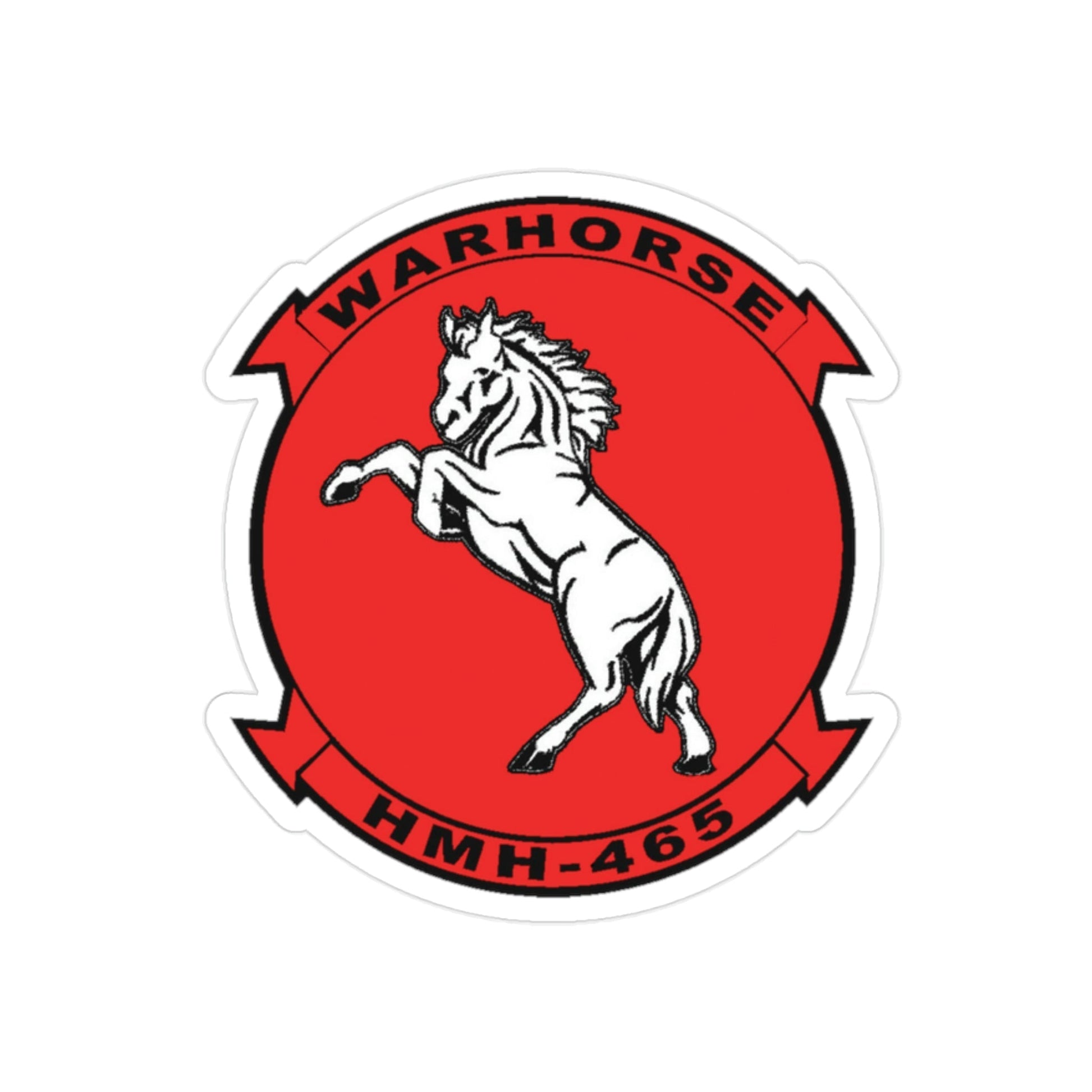 HMH 465 Warhorse (USMC) Transparent STICKER Die-Cut Vinyl Decal-2 Inch-The Sticker Space