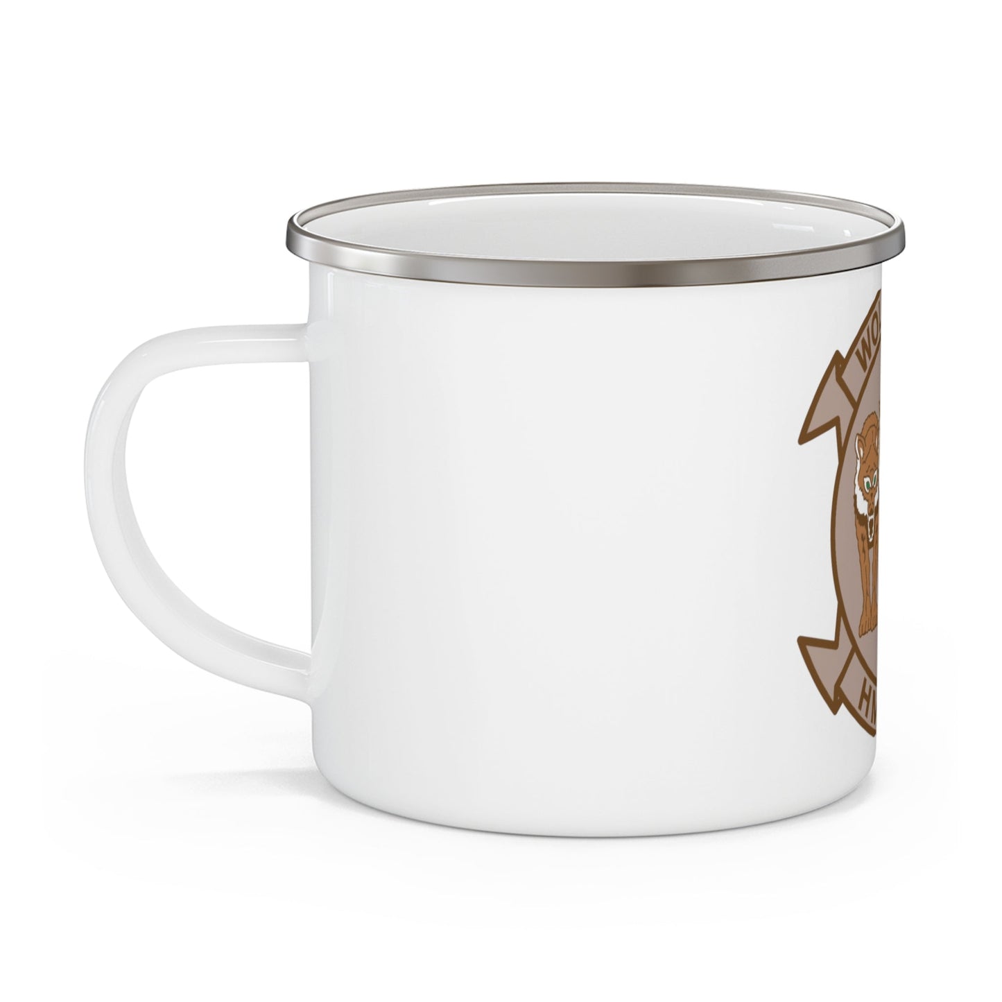 HMH 466 WOLFPACK Desert (USMC) Enamel Mug-12oz-The Sticker Space