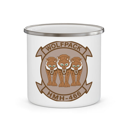 HMH 466 WOLFPACK Desert (USMC) Enamel Mug-12oz-The Sticker Space