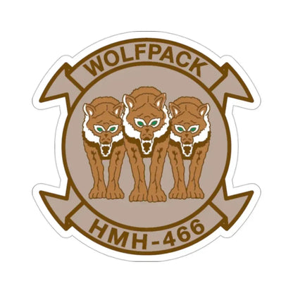 HMH 466 WOLFPACK Desert (USMC) STICKER Vinyl Die-Cut Decal 2 Inch - The Sticker Space