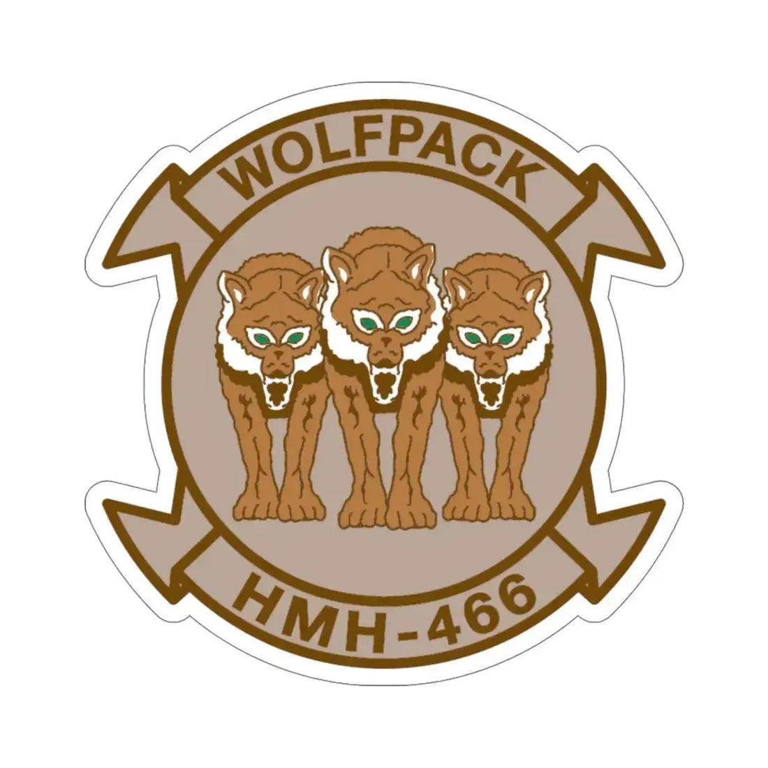 HMH 466 WOLFPACK Desert (USMC) STICKER Vinyl Die-Cut Decal 5 Inch - The Sticker Space