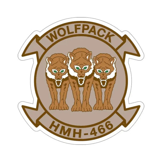 HMH 466 WOLFPACK Desert (USMC) STICKER Vinyl Die-Cut Decal 6 Inch - The Sticker Space