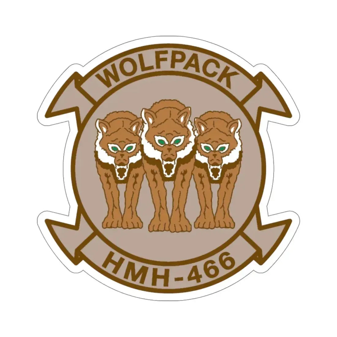 HMH 466 WOLFPACK Desert (USMC) STICKER Vinyl Die-Cut Decal 6 Inch - The Sticker Space