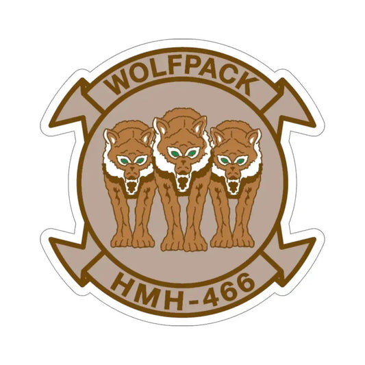 HMH 466 WOLFPACK Desert (USMC) STICKER Vinyl Die-Cut Decal 6 Inch - The Sticker Space