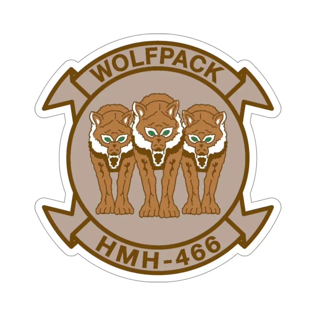 HMH 466 WOLFPACK Desert (USMC) STICKER Vinyl Die-Cut Decal - The Sticker Space
