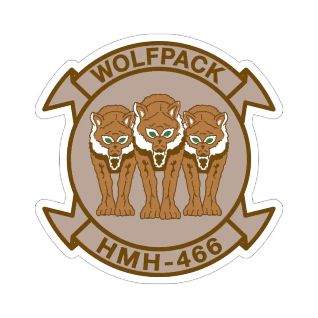 HMH 466 WOLFPACK Desert (USMC) STICKER Vinyl Die-Cut Decal - The Sticker Space