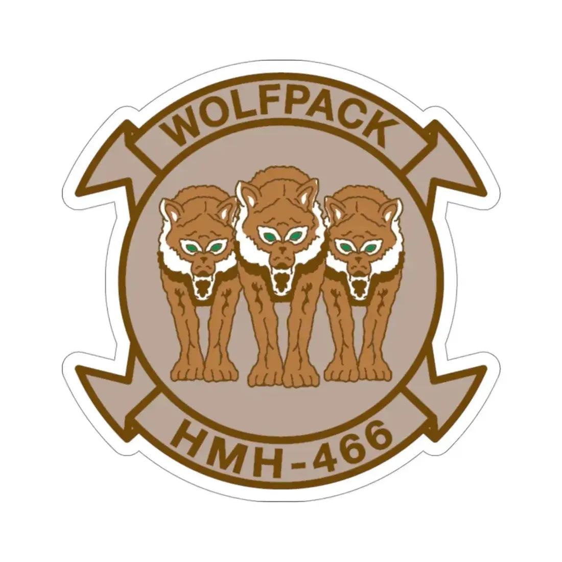 HMH 466 WOLFPACK Desert (USMC) STICKER Vinyl Die-Cut Decal - The Sticker Space
