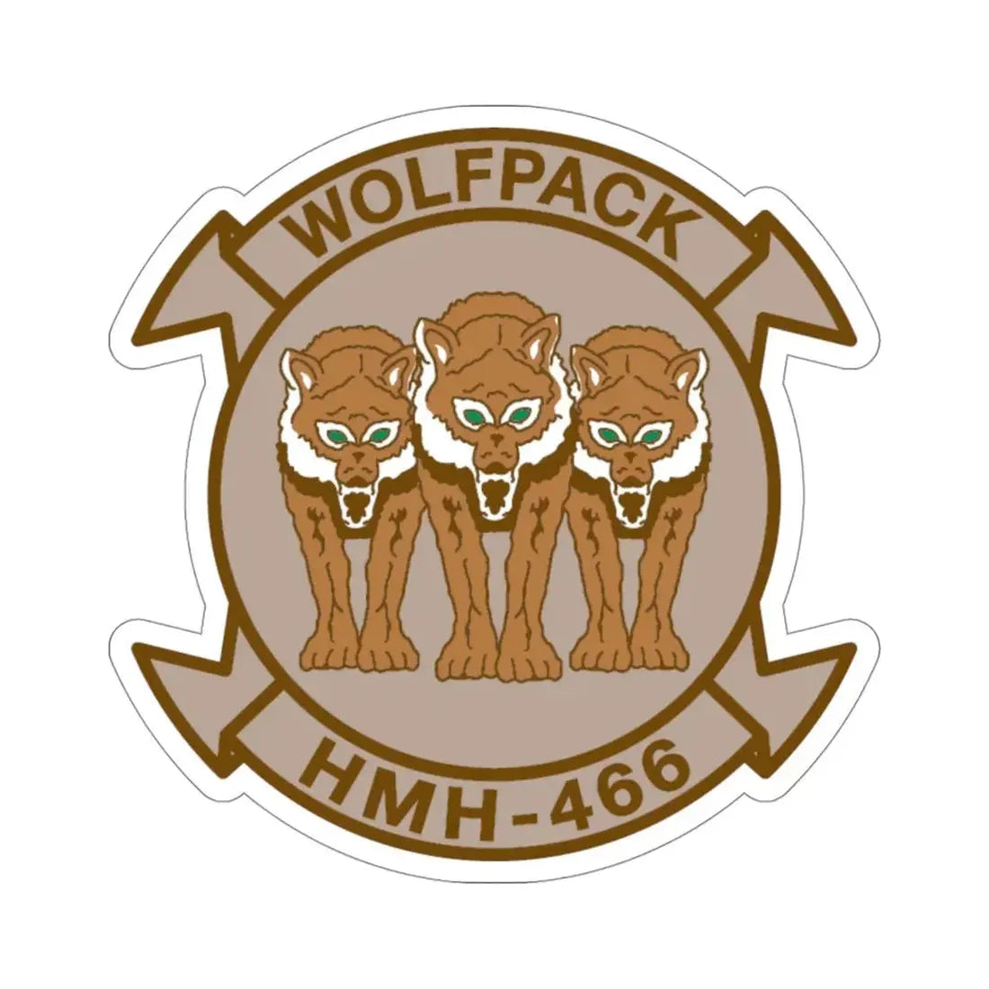 HMH 466 WOLFPACK Desert (USMC) STICKER Vinyl Die-Cut Decal - The Sticker Space