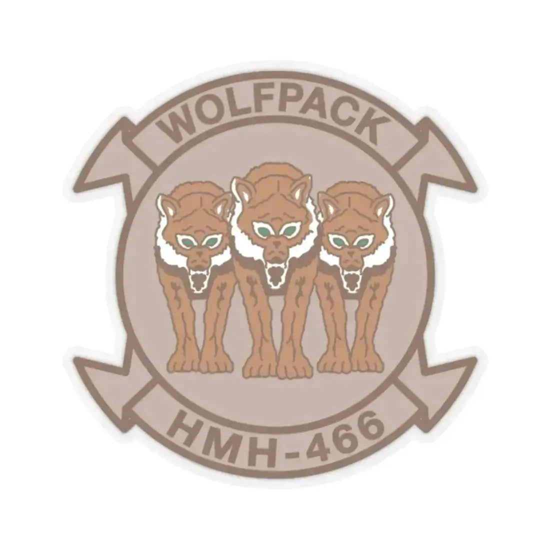 HMH 466 WOLFPACK Desert (USMC) STICKER Vinyl Kiss-Cut Decal 2 Inch Transparent - The Sticker Space