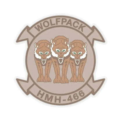HMH 466 WOLFPACK Desert (USMC) STICKER Vinyl Kiss-Cut Decal 2 Inch Transparent - The Sticker Space