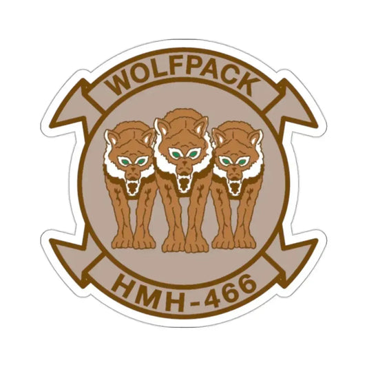 HMH 466 WOLFPACK Desert (USMC) STICKER Vinyl Kiss-Cut Decal 2 Inch White - The Sticker Space