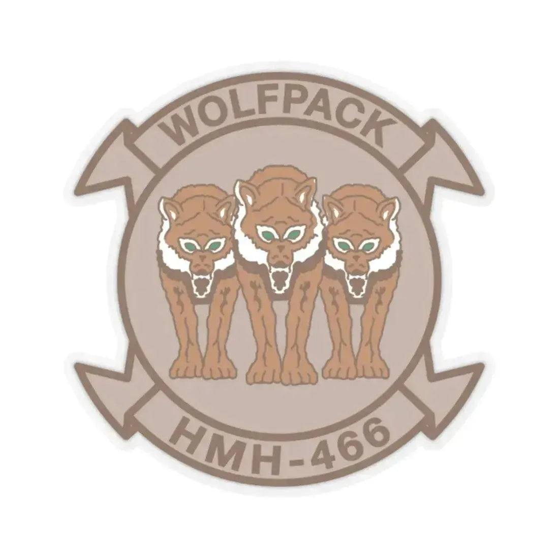 HMH 466 WOLFPACK Desert (USMC) STICKER Vinyl Kiss-Cut Decal 3 Inch Transparent - The Sticker Space