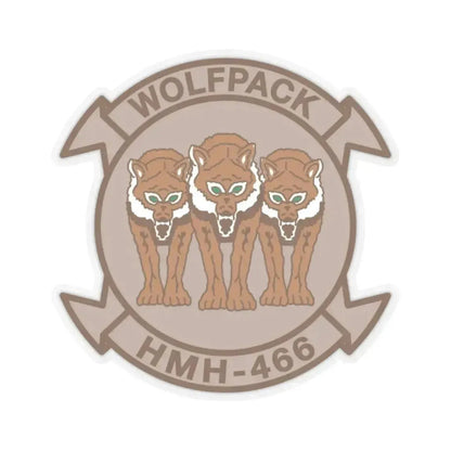 HMH 466 WOLFPACK Desert (USMC) STICKER Vinyl Kiss-Cut Decal 3 Inch Transparent - The Sticker Space