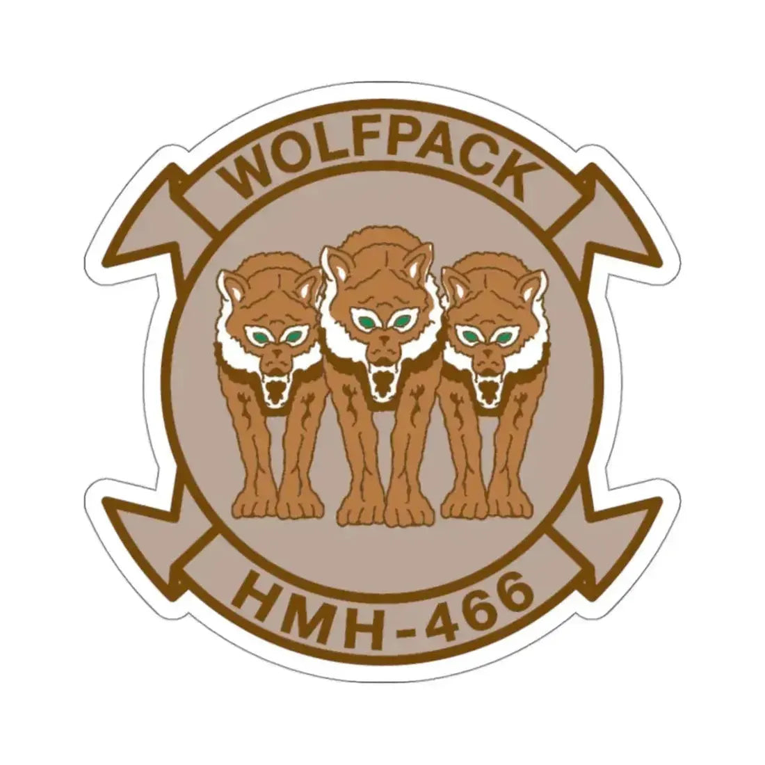 HMH 466 WOLFPACK Desert (USMC) STICKER Vinyl Kiss-Cut Decal 3 Inch White - The Sticker Space