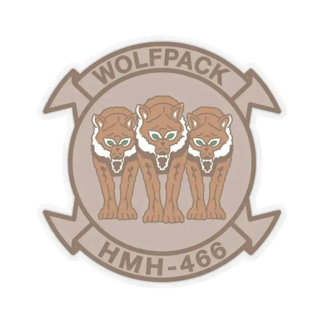 HMH 466 WOLFPACK Desert (USMC) STICKER Vinyl Kiss-Cut Decal 4 Inch Transparent - The Sticker Space