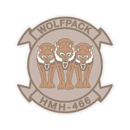 HMH 466 WOLFPACK Desert (USMC) STICKER Vinyl Kiss-Cut Decal 4 Inch Transparent - The Sticker Space