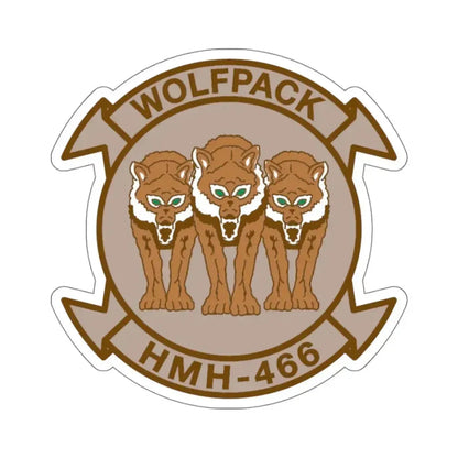 HMH 466 WOLFPACK Desert (USMC) STICKER Vinyl Kiss-Cut Decal 4 Inch White - The Sticker Space