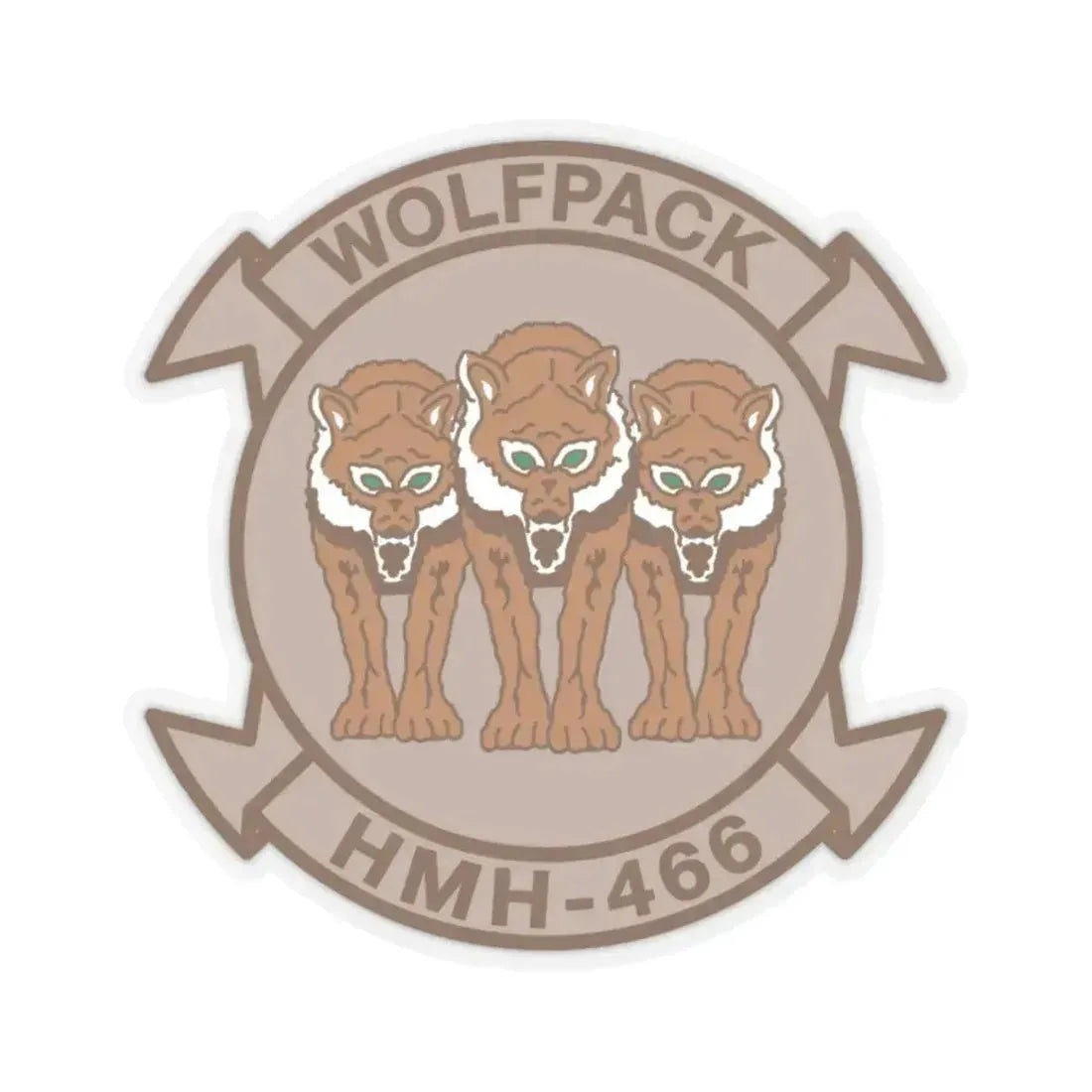 HMH 466 WOLFPACK Desert (USMC) STICKER Vinyl Kiss-Cut Decal 6 Inch Transparent - The Sticker Space