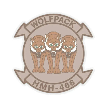 HMH 466 WOLFPACK Desert (USMC) STICKER Vinyl Kiss-Cut Decal 6 Inch Transparent - The Sticker Space