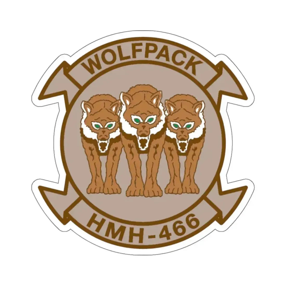 HMH 466 WOLFPACK Desert (USMC) STICKER Vinyl Kiss-Cut Decal 6 Inch White - The Sticker Space