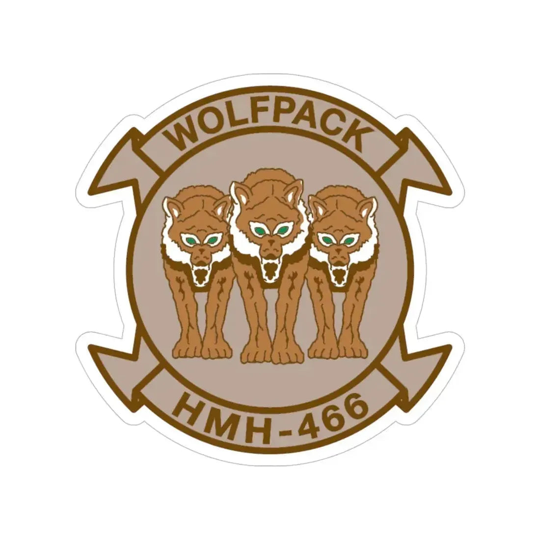 HMH 466 WOLFPACK Desert (USMC) Transparent STICKER Die-Cut Vinyl Decal 5 Inch - The Sticker Space