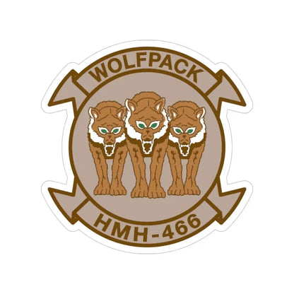 HMH 466 WOLFPACK Desert (USMC) Transparent STICKER Die-Cut Vinyl Decal 5 Inch - The Sticker Space