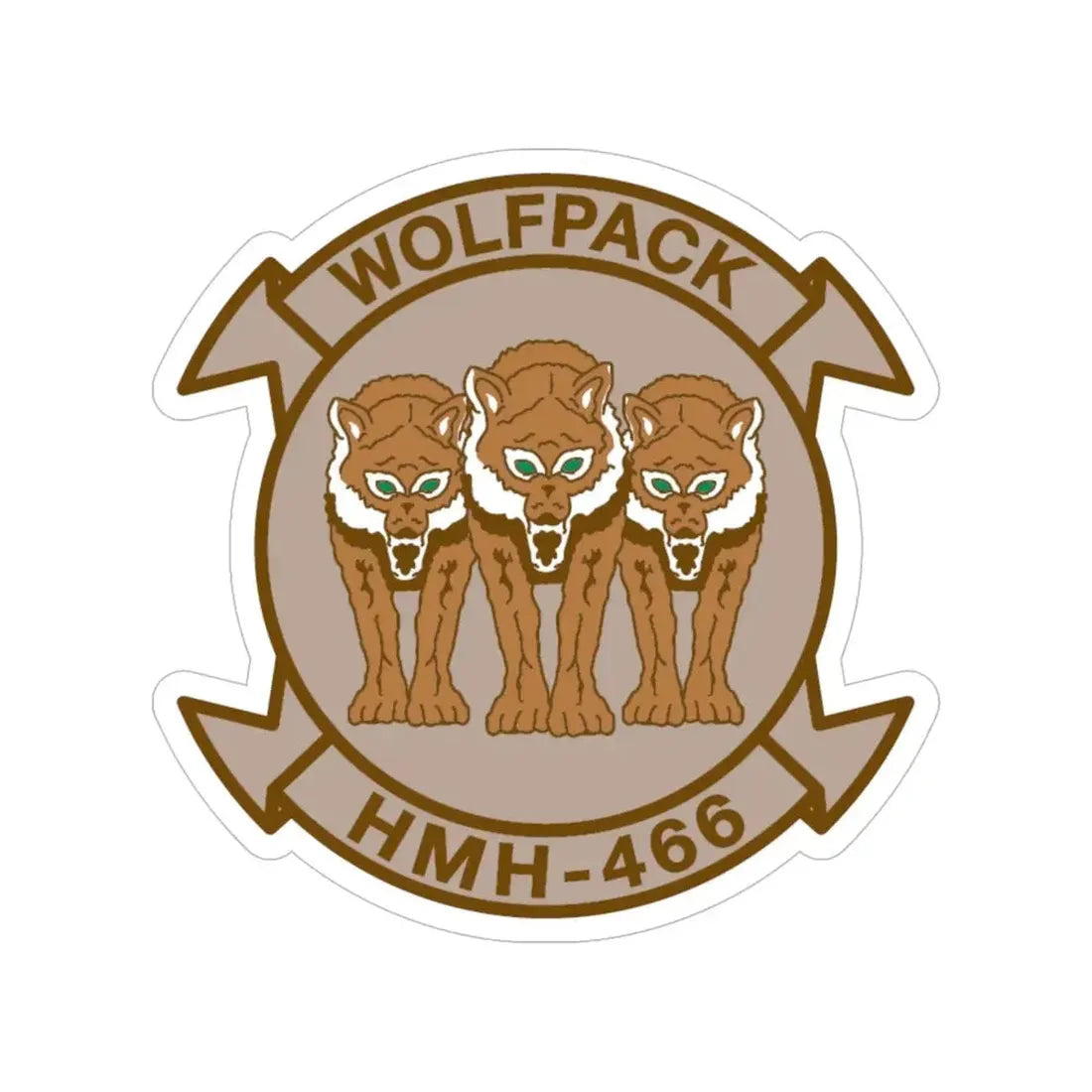 HMH 466 WOLFPACK Desert (USMC) Transparent STICKER Die-Cut Vinyl Decal - The Sticker Space