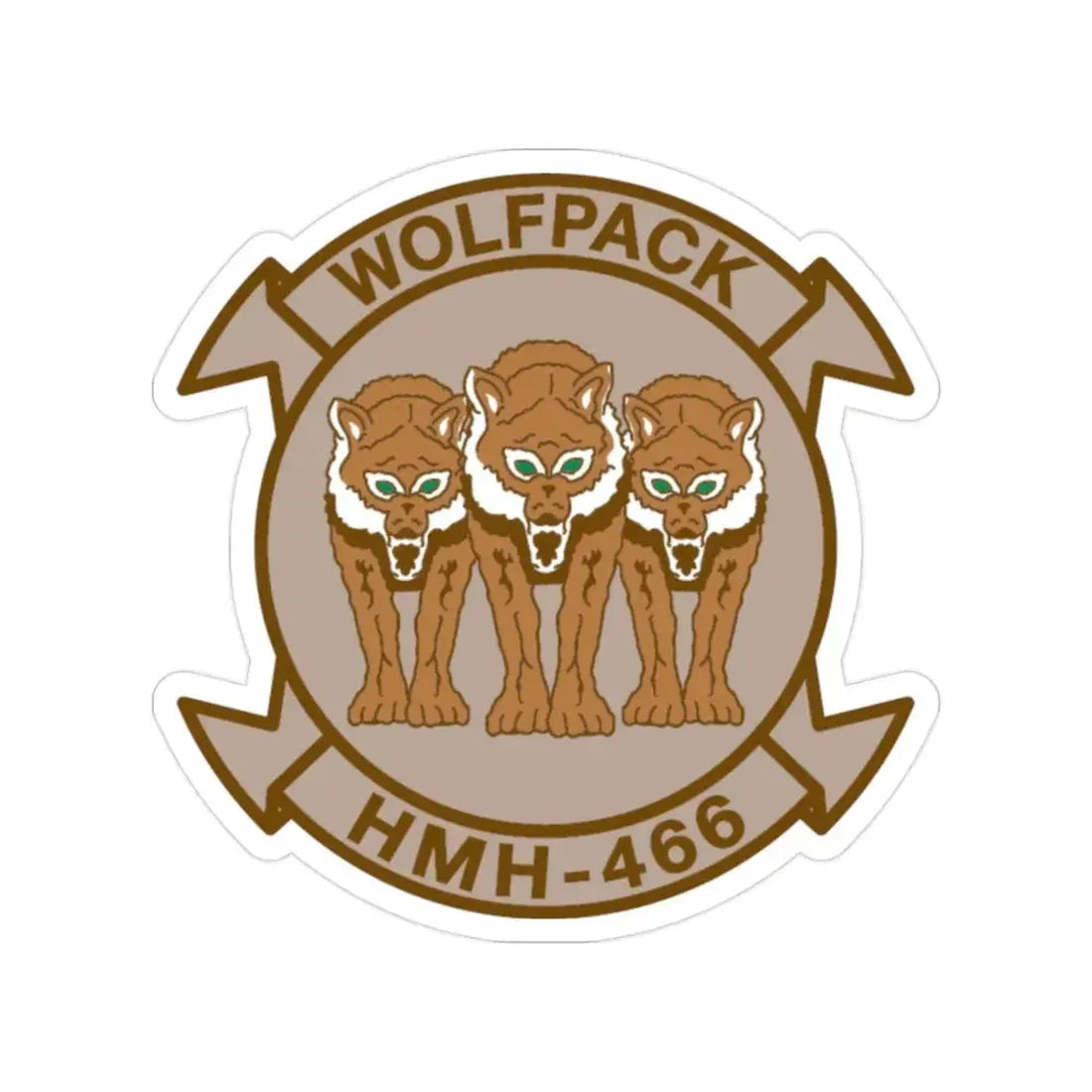 HMH 466 WOLFPACK Desert (USMC) Transparent STICKER Die-Cut Vinyl Decal - The Sticker Space